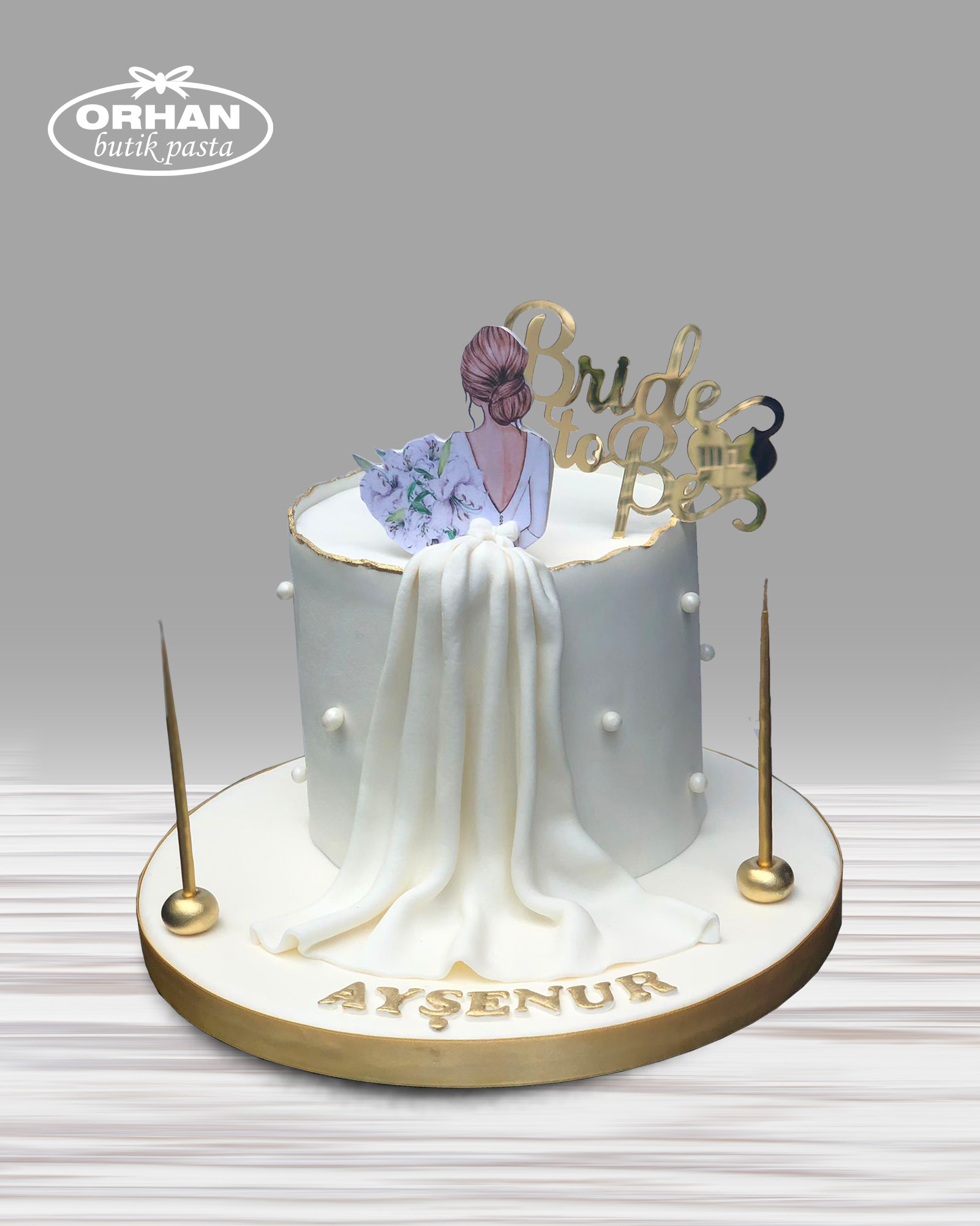 Bride to Be Temalı inci Doğum Günü pastası